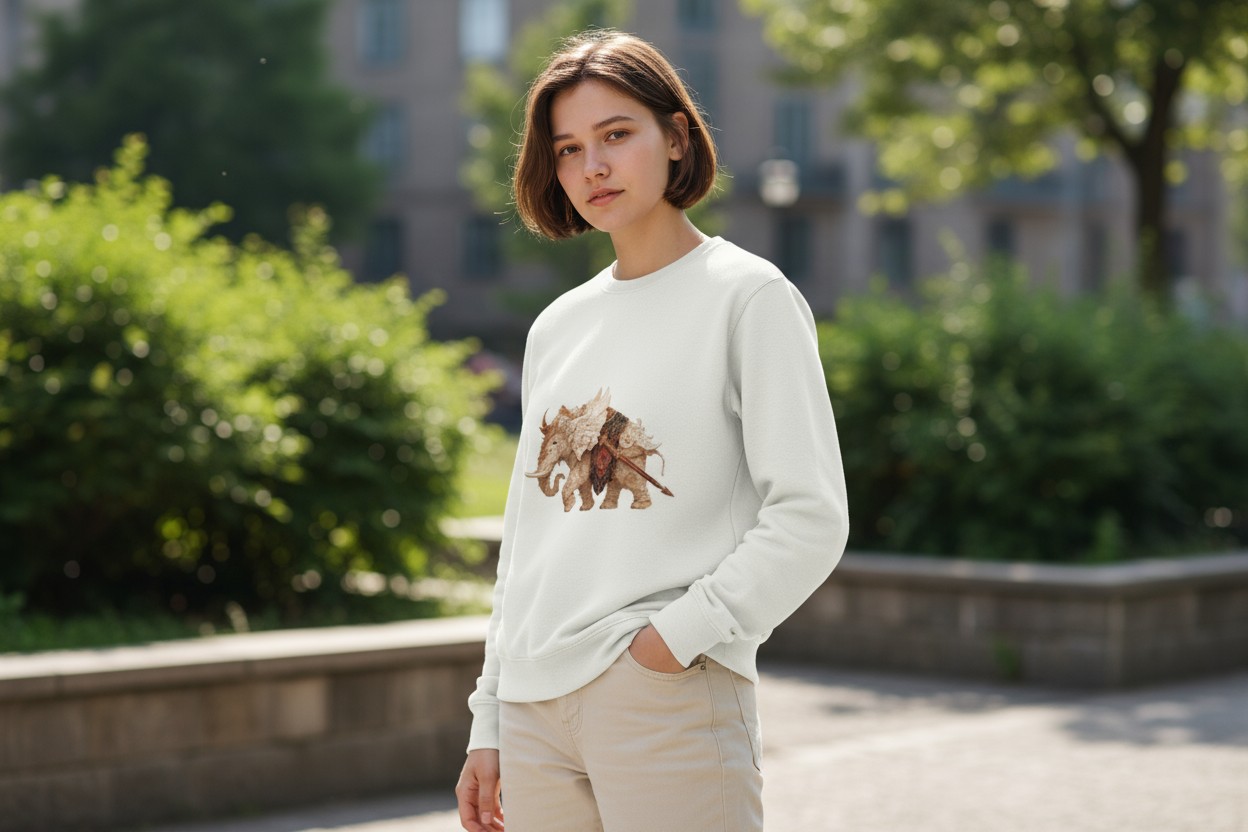 Ivory Titan – Royal War Elephant Sweatshirt
