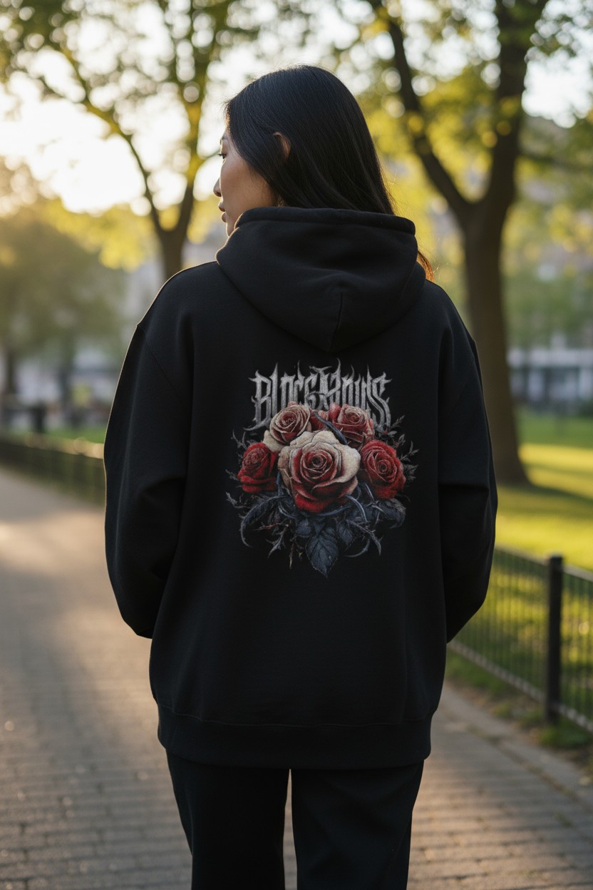 Bloodthorn – Gothic Rose Hoodie Bloodthorn – Gothic Rose Hoodie