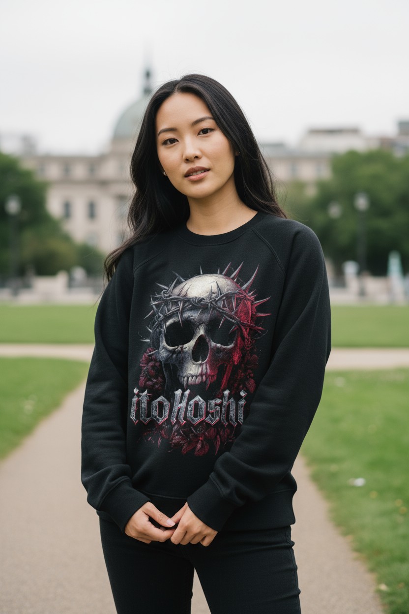 Crown of Thorns – Ito Hoshi Gothic Skull Sweatshirt