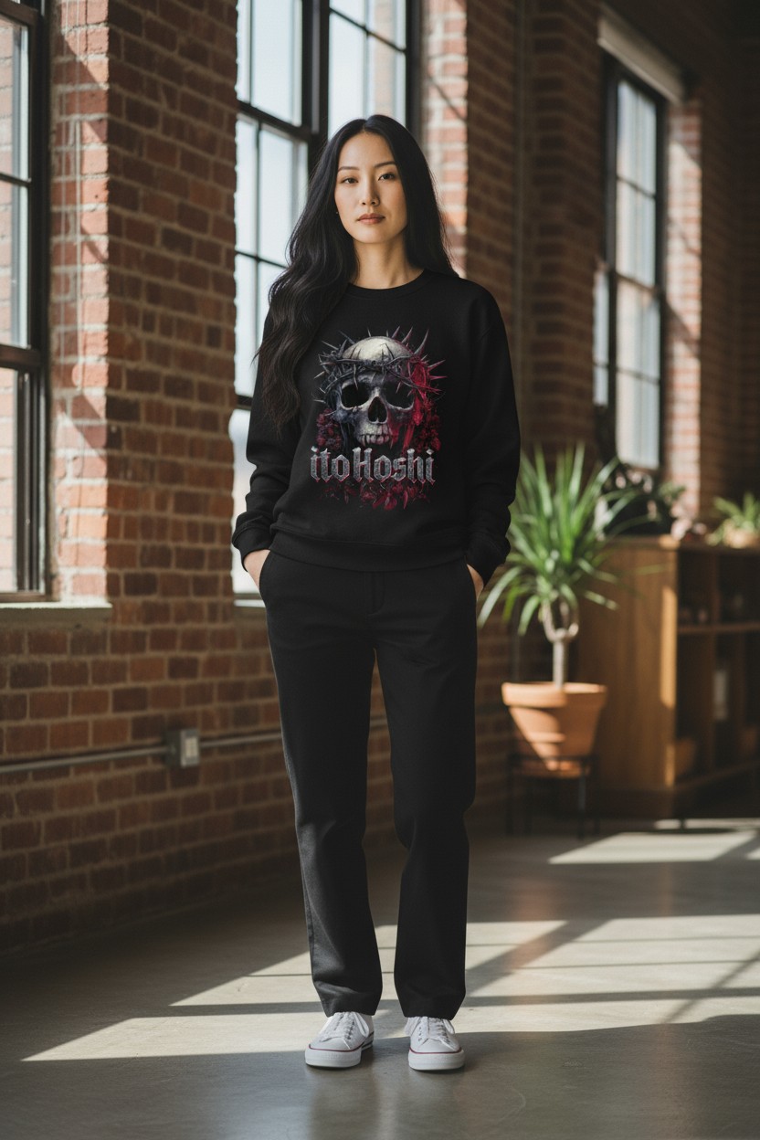Crown of Thorns – Ito Hoshi Gothic Skull Sweatshirt_1