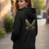 Death’s Wing – Gothic Moth Skull Hoodie